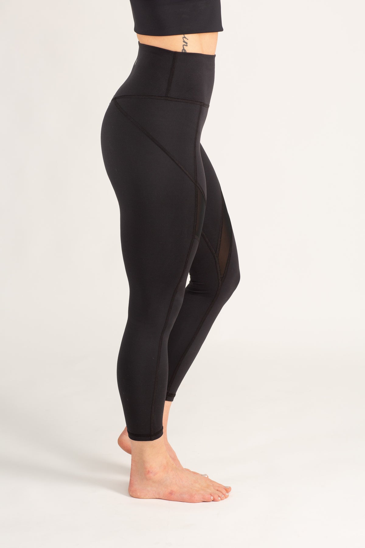 yoga pilates black high waisted tummy control leggings