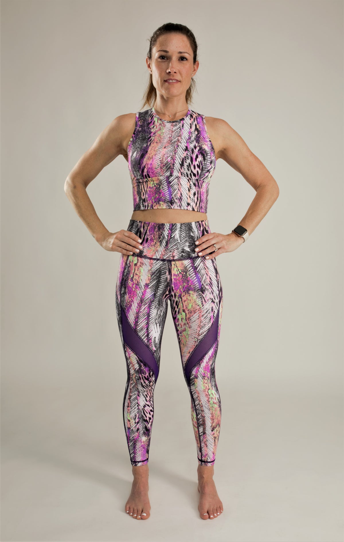 Pink and Purple Leggings High-Waisted